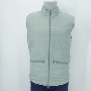 Redvanly Golf Vest Mens Medium Mint Green Quilted Full Zip Lightweight Outerwear